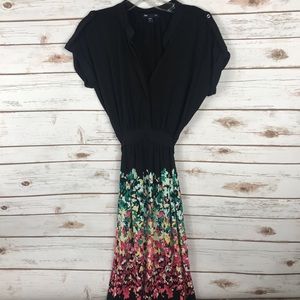 GAP black dress with floral hem size medium NWT
